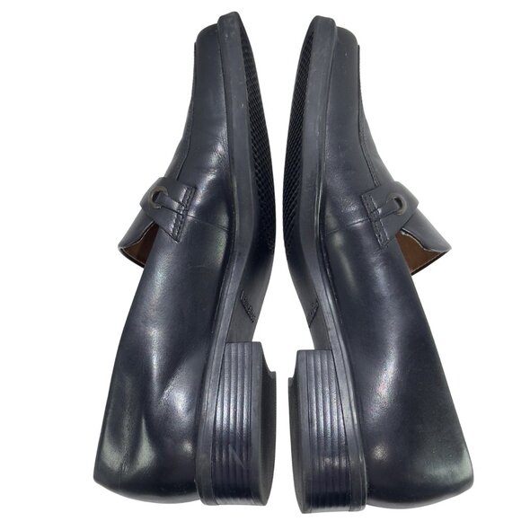 NATURALIZER Womens Black Leather Loafers Low Block Heel SlipOn Comfort Size 7.5N - Picture 5 of 11